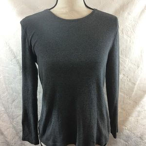TALBOTS HEATHER GREY LONG SLEEVE TOP